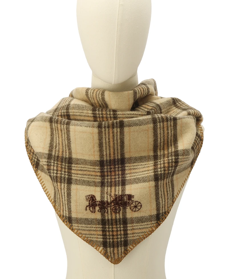 Coach Lucy Plaid Triangle Scarf