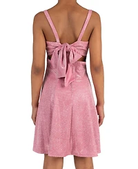 Rare Editions Girls' 7-16 Sherri Shine Tie Back Skater Sleeveless Dress