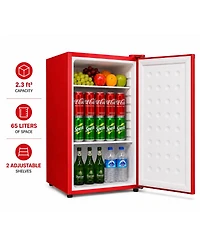 SnowlionPremium 65 L Solid Door Mini Refrigerator, Freestanding Under-Counter in Red