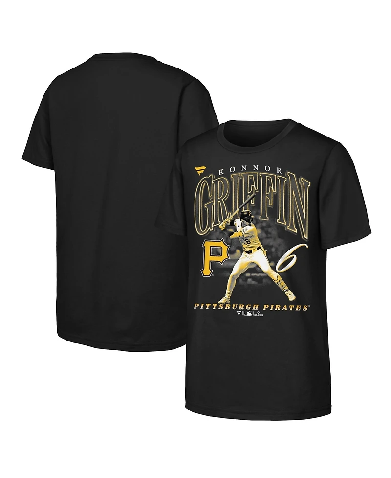 Fanatics Big Boys and Girls Konnor Griffin Black Pittsburgh Pirates Stance Name Number T-Shirt