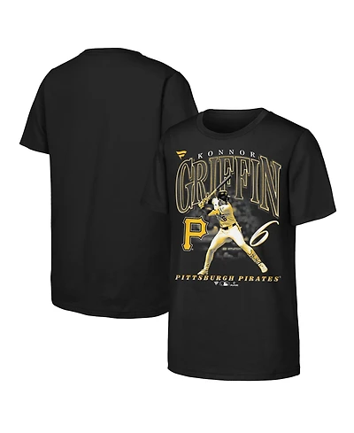 Fanatics Big Boys and Girls Konnor Griffin Black Pittsburgh Pirates Stance Name Number T-Shirt