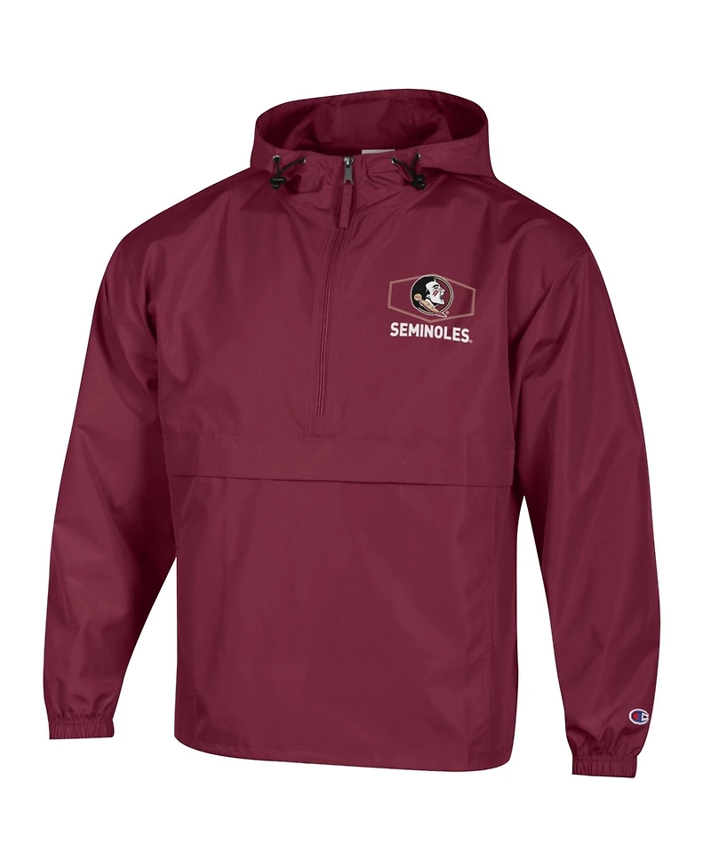Champion Men's Garnet Florida State Seminoles Delay Packable Half-Zip Hoodie