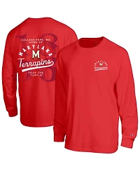 Champion Men's Red Maryland Terrapins Laminated All-Star Long Sleeve T-Shirt