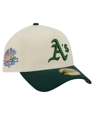 New Era Men's Cream Athletics Chrome A-Frame 59FORTY Fitted Hat