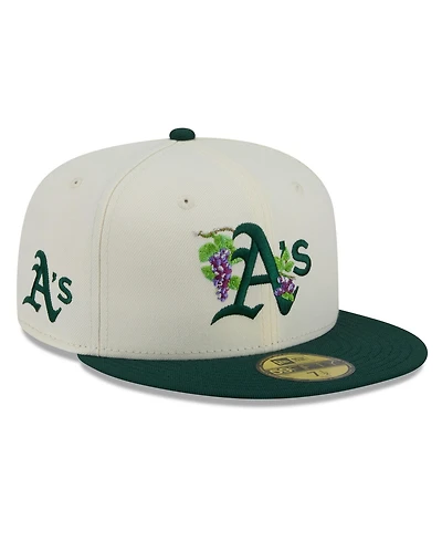 New Era Men's White, Green Athletics Blossom 59FIFTY Fitted Hat