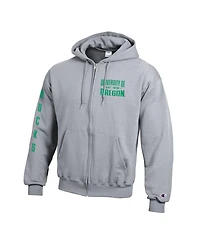 Champion Men's Gray Oregon Ducks Varsity Power blend Full-Zip Fleece Hoodie