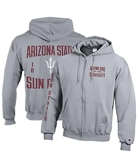 Champion Men's Gray Arizona State Sun Devils Varsity Power blend Full-Zip Fleece Hoodie