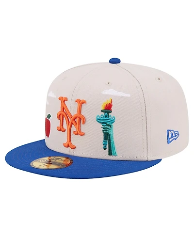 New Era Men's Khaki York Mets City Icon 59FIFTY Fitted Hat
