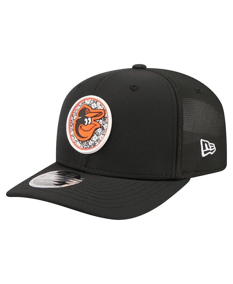 New Era Men's Black Baltimore Orioles Floral Patch 9SEVENTY Adjustable Hat