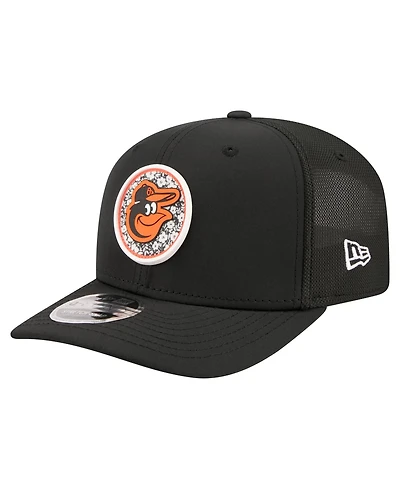 New Era Men's Black Baltimore Orioles Floral Patch 9SEVENTY Adjustable Hat