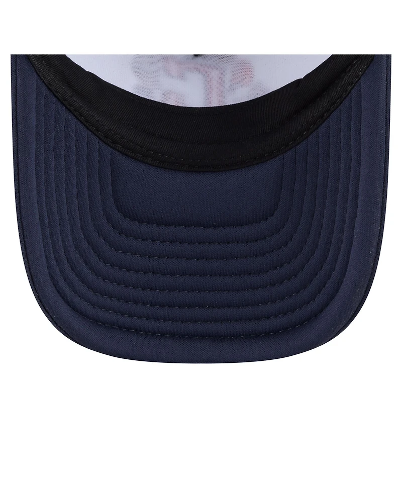 New Era Big Boys and Girls White, Navy Cleveland Guardians Food A-Frame 9FORTY Trucker Adjustable Hat