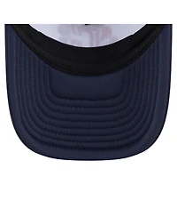 New Era Big Boys and Girls White, Navy Cleveland Guardians Food A-Frame 9FORTY Trucker Adjustable Hat