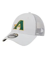 New Era Men's White Arizona Diamondbacks Flag 9FORTY Trucker Adjustable Hat