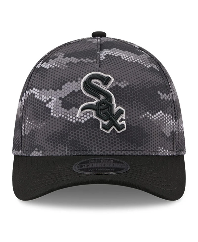 New Era Men's Black Chicago White Sox Camo 39THIRTY A-Frame Flex Hat