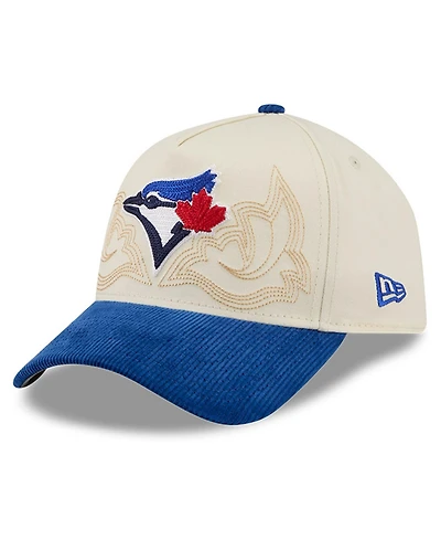 New Era Men's Stone Toronto Blue Jays Western Stitch 9FORTY A-Frame Adjustable Hat