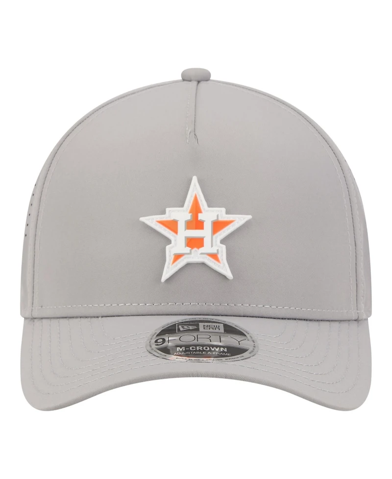 New Era Men's Gray Houston Astros Micro Logo 9FORTY M-Crown A-Frame Adjustable Hat