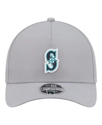 New Era Men's Gray Seattle Mariners Micro Logo 9FORTY M-Crown A-Frame Adjustable Hat