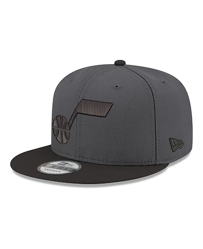 New Era Men's Gray, Black Utah Jazz Logo 2-Tone 9FIFTY Snapback Hat