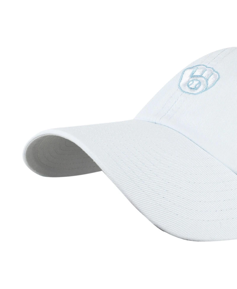 47 Brand Men's and Women's Light Milwaukee Brewers Pastel Clean Up Adjustable Hat