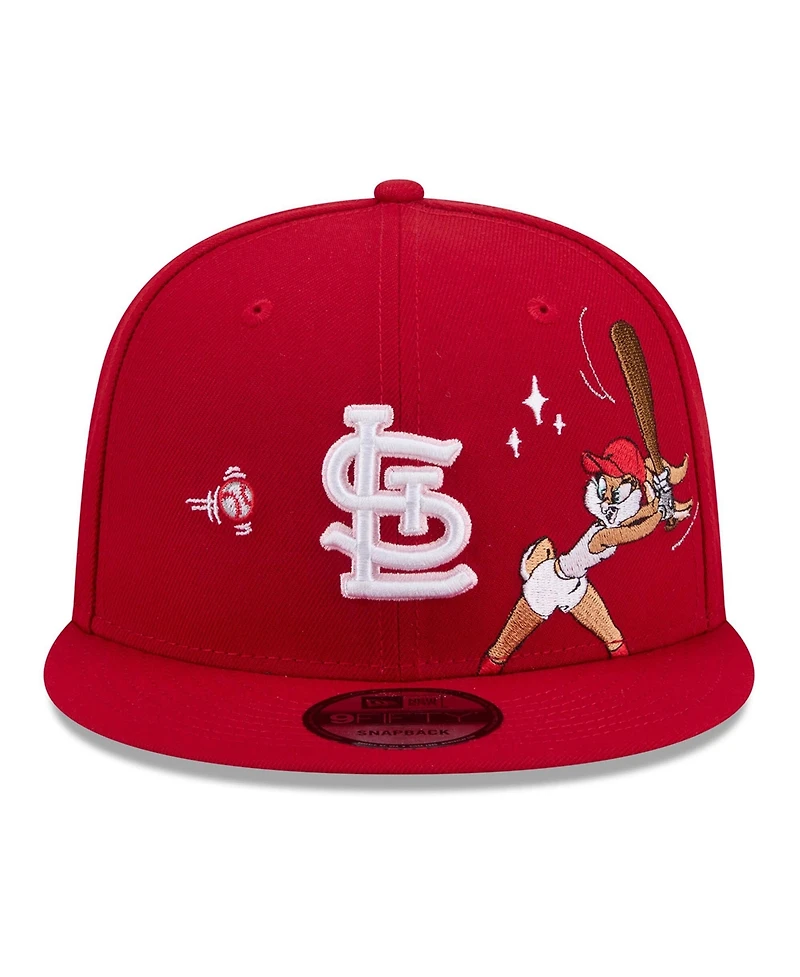 New Era Men's Red St. Louis Cardinals Looney Tunes Lola Bunny 9FIFTY Snapback Hat