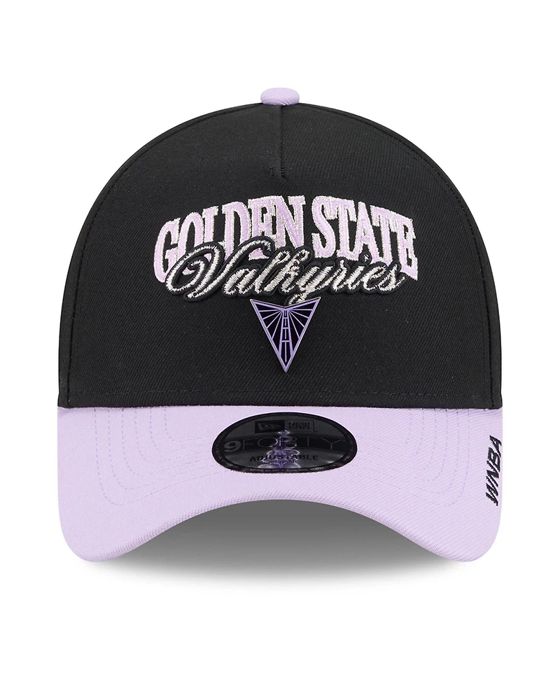 New Era Men's and Women's Eclipse Black, Violet Golden State Valkyries Wnba Tip-Off 2026 Metal Badge A-Frame 9FORTY Adjustable Hat