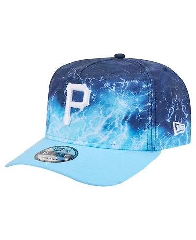 New Era Men's Light Blue Pittsburgh Pirates Deep Water Pre-Curved 9FIFTY A-Frame Snapback Hat
