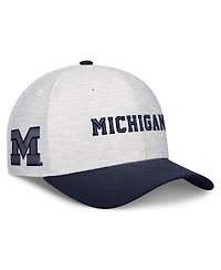 Jordan Men's and Women's White, Navy Michigan Wolverines Primetime Rise Adjustable Hat