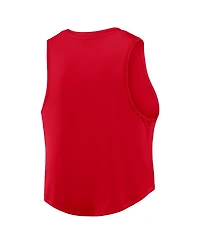 Nike Women's Scarlet Ohio State Buckeyes One Dri-fit Cropped Tank Top
