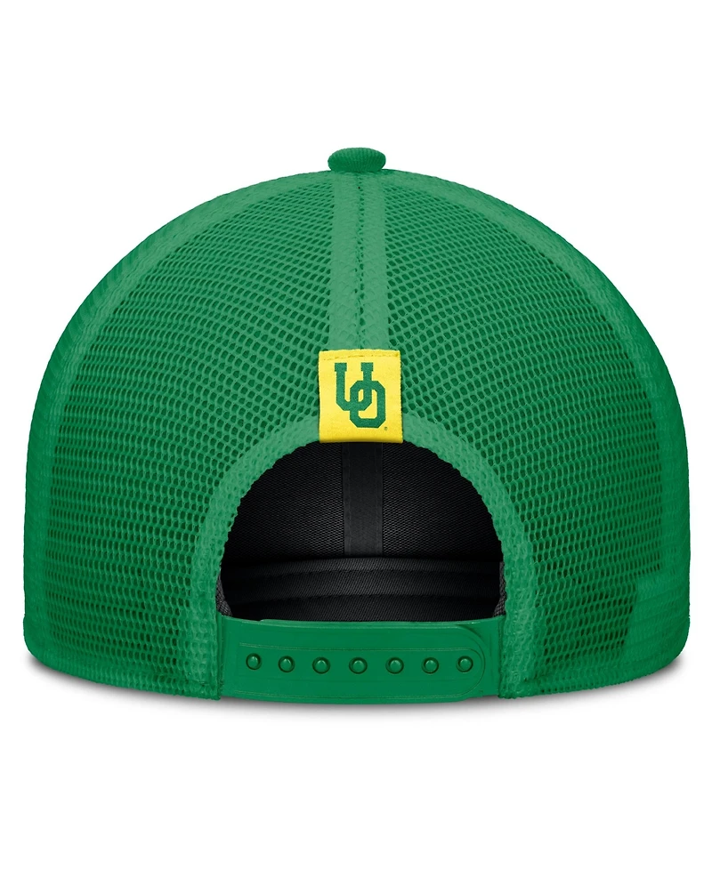 Nike Men's and Women's Beige, Green Oregon Ducks Legacy Rise Trucker Adjustable Hat
