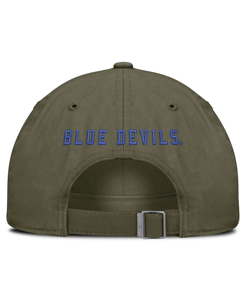 Nike Men's and Women's Olive Duke Blue Devils Primetime Club Adjustable Hat