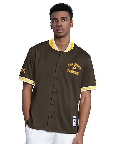 Starter Men's Brown San Diego Padres Button-Up Short Sleeve Jacket