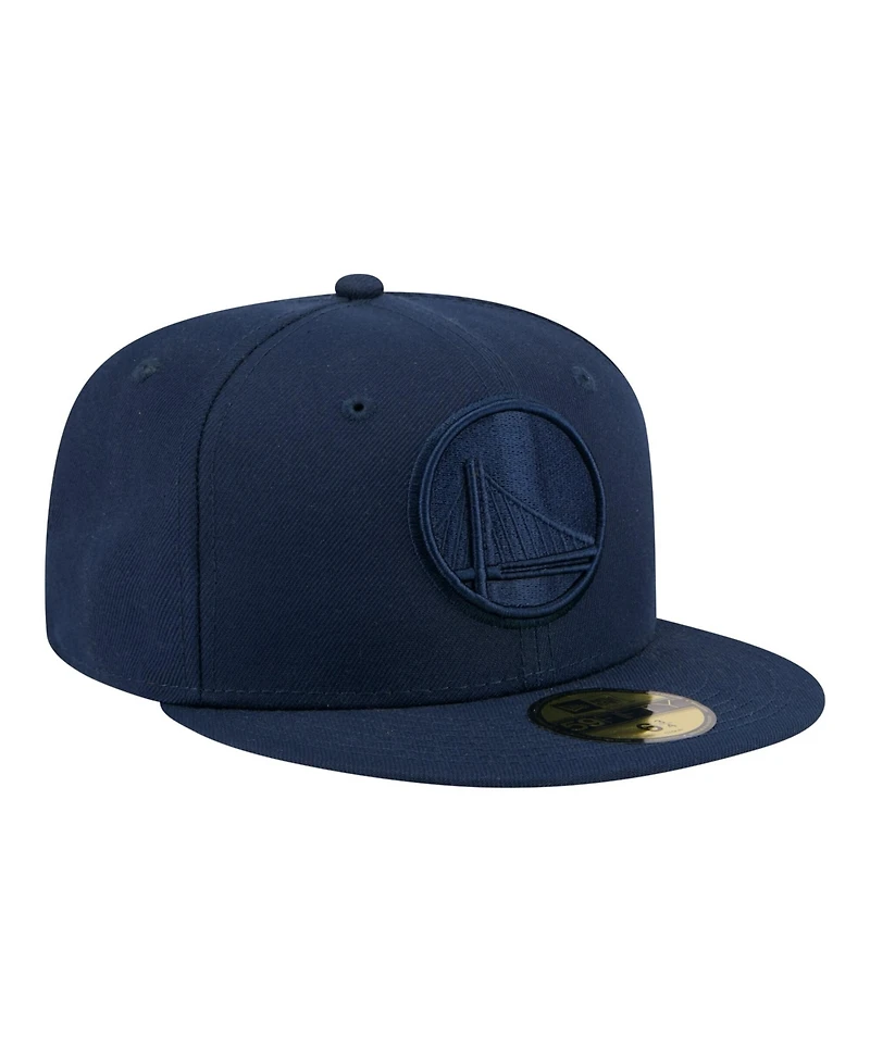 New Era Men's Navy Golden State Warriors Tonal Color Pack 59FIFTY Fitted Hat