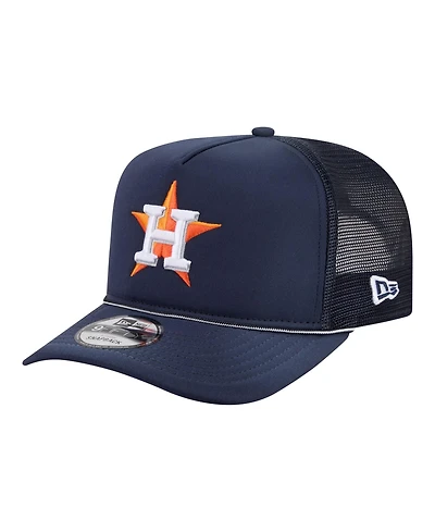 New Era Men's Navy Houston Astros Worn A-Frame 9FIFTY Trucker Snapback Hat