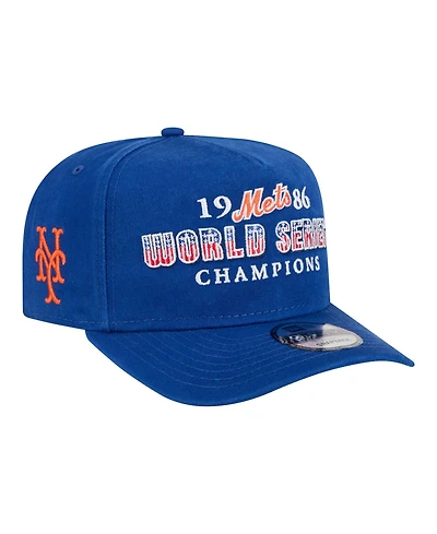 New Era Men's Royal New York Mets 1986 World Series Champions Throwback 9FIFTY A-Frame Snapback Hat