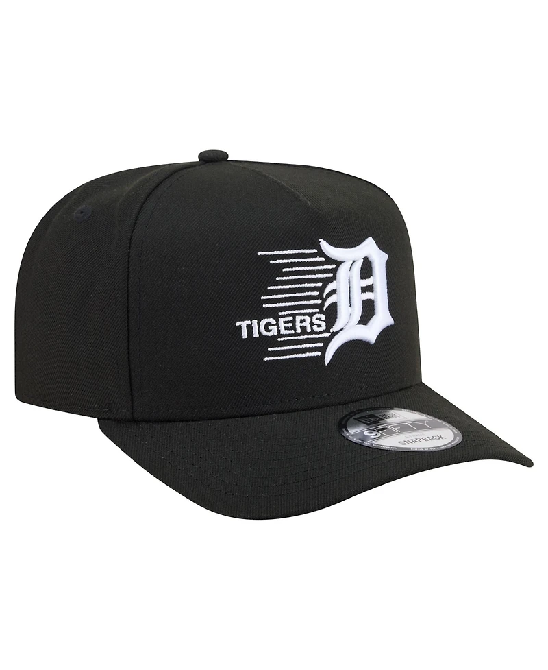 New Era Men's Black Detroit Tigers Motion A-Frame 9FIFTY Snapback Hat