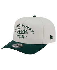 New Era Men's Cream, Dark Green Cincinnati Reds Chrome A-Frame 9FIFTY Snapback Hat