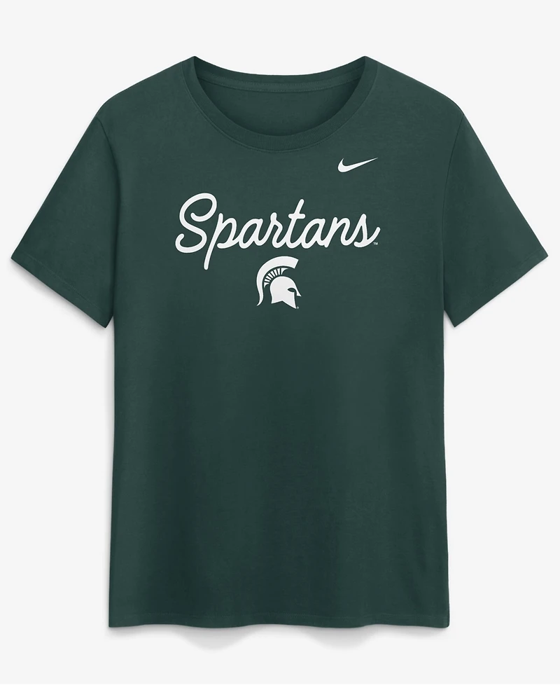 Nike Women's Green Michigan State Spartans Script Mantra Logo T-Shirt