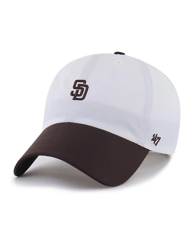 '47 Brand Men's White, Brown San Diego Padres Vista Mini Clean Up brrr Adjustable Hat