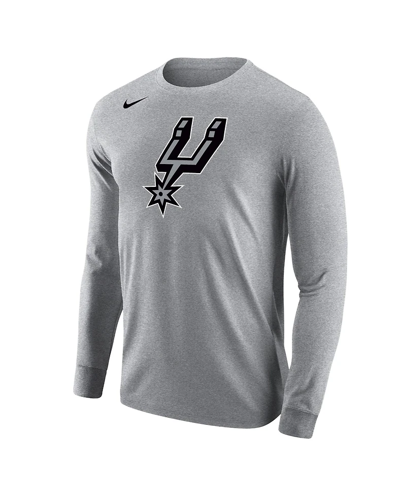 Nike Men's Gray San Antonio Spurs Logo Core Long Sleeve T-Shirt