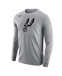 Nike Men's Gray San Antonio Spurs Logo Core Long Sleeve T-Shirt