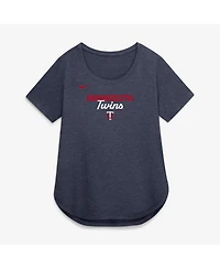 Nike Women's Heather Navy Minnesota Twins Arched Tri-Blend T-Shirt