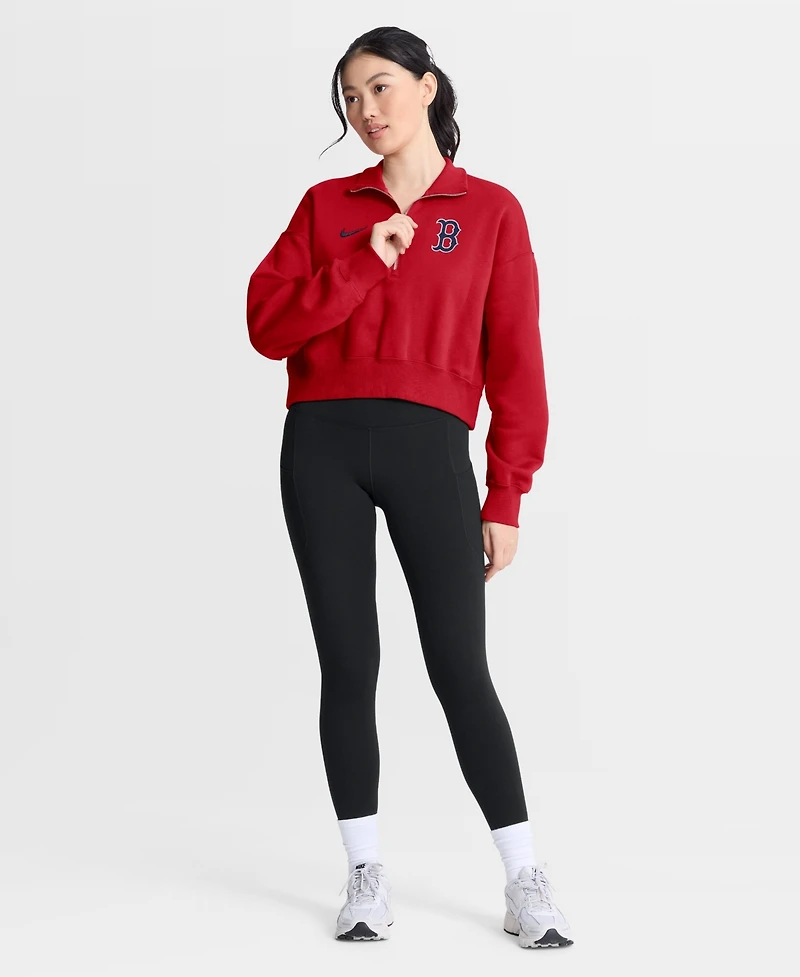 Nike Women's Red Boston Sox Primetime Phoenix Fleece Half-Zip Sweatshirt
