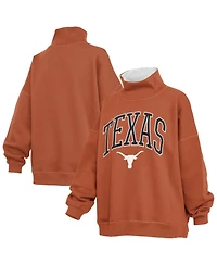 Pressbox Women's Texas Orange Longhorns Oversized Mock Neck Sweatshirt