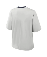 Nike Women's Gray Michigan Wolverines Legacy Arch Script Boxy T-Shirt