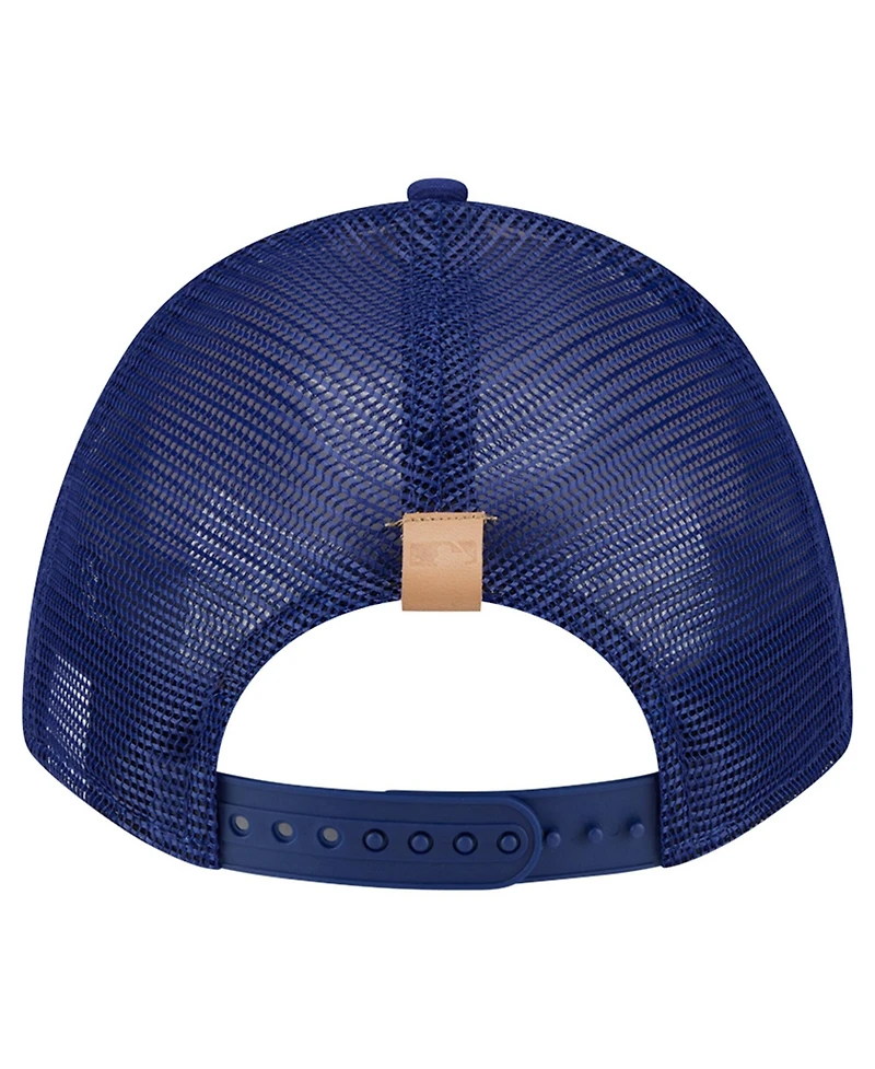 New Era Men's Stone, Royal Los Angeles Dodgers Text A-Frame Trucker 9FORTY Hat