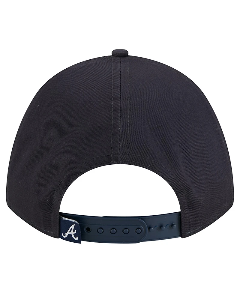 New Era Women's Navy Atlanta Braves Metallic A-Frame 9FORTY Adjustable Hat