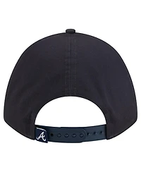 New Era Women's Navy Atlanta Braves Metallic A-Frame 9FORTY Adjustable Hat