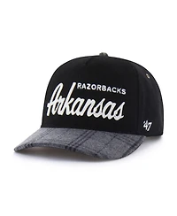 '47 Brand Men's and Women's Black Arkansas Razorbacks Windowpane Plaid Collection Hitch Adjustable Hat