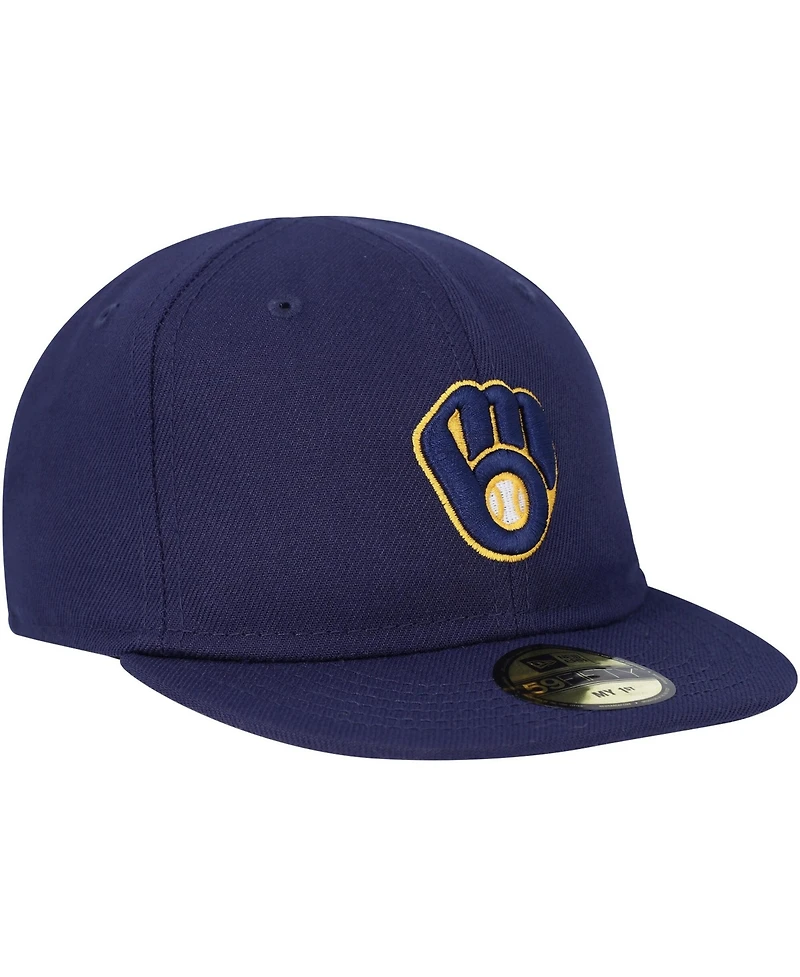 New Era Baby Boys and Girls Navy Milwaukee Brewers My First 59FIFTY Fitted Hat