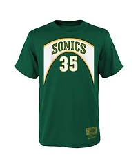 Mitchell & Ness Big Boys and Girls Kevin Durant Green Seattle Supersonics Hardwood Classics Name Number T-Shirt